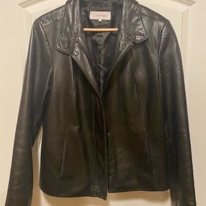 Black Leather coat for women